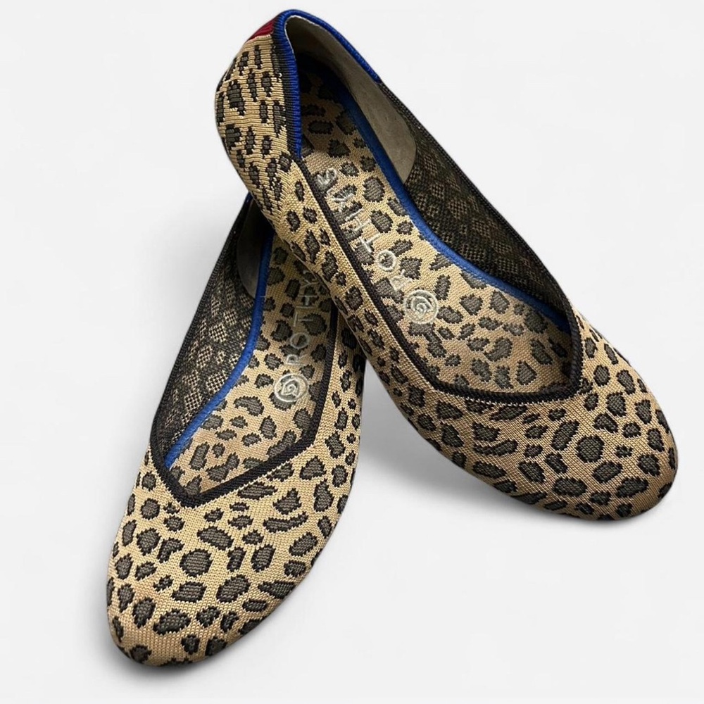 Rothy's retired Leopard Cheetah print Flat slip on loafers sz‎ 7.5
